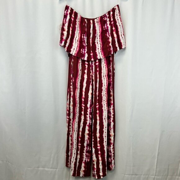 Gypsies & Moondust Womens Jumpsuit Multicolor Tie Dye Off Shoulder Sleeve M New - Picture 3 of 12